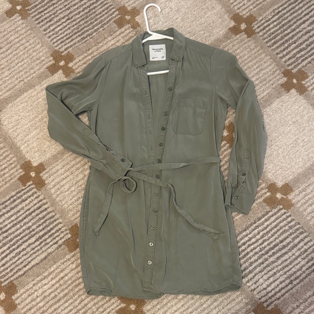 Abercrombie & Fitch Olive Shirt Dress